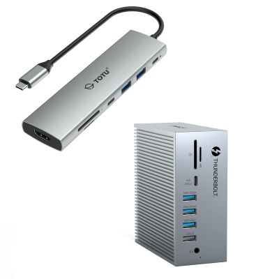 TOTU 18-in-1 Thunderbolt 3 Docking Station(8K DP)& 7 in 1 4K HDMI USB C Hub