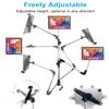 Car or Truck Seat Rail Tablet Holder Camera Clamp, Heavy Duty Adjustable Tablet Floor Seat Bolt Car Mount with 1/4'' Screw Adapter for iPad Pro 12.9/Air, Galaxy Tabs, Surface, 9.5-14.5" Tablets/Gopro view 4