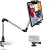 Aluminum Tablet Holder for Desk Clamp 360 iPad Mount, 35" Adjustable Arm Tablet Stand for Bed, Webcam Camera Clip for iPad Pro Air Mini, Galaxy Tab, Z Fold, Fire, Switch, iPhone, Gopro, 4-13" Devices view 1