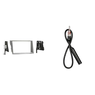 Metra 95-8903S Double DIN Installation Dash Kit for 2010 Subaru Legacy and Outback (Silver) & Metra 44-EC12 12-Inches Antenna Extension Cable