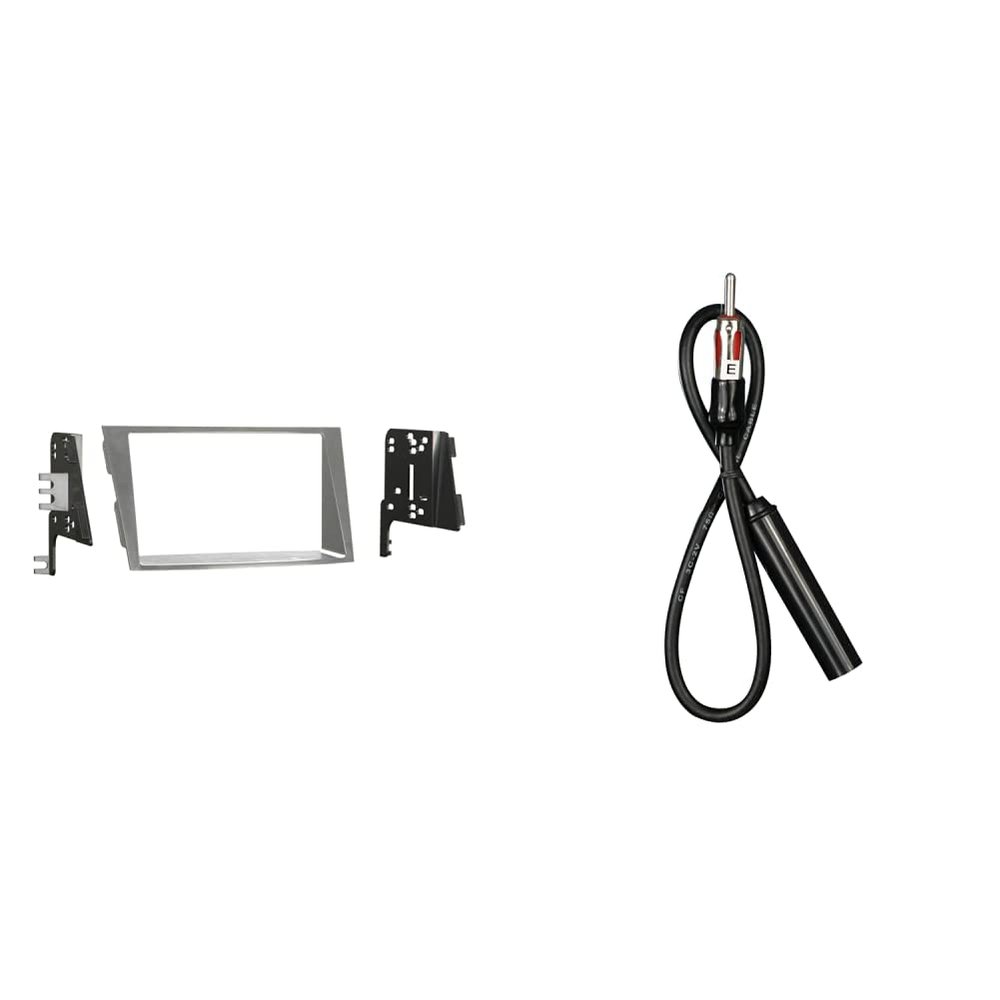 Metra 95-8903S Double DIN Installation Dash Kit for 2010 Subaru Legacy and Outback (Silver) & Metra 44-EC12 12-Inches Antenna Extension Cable