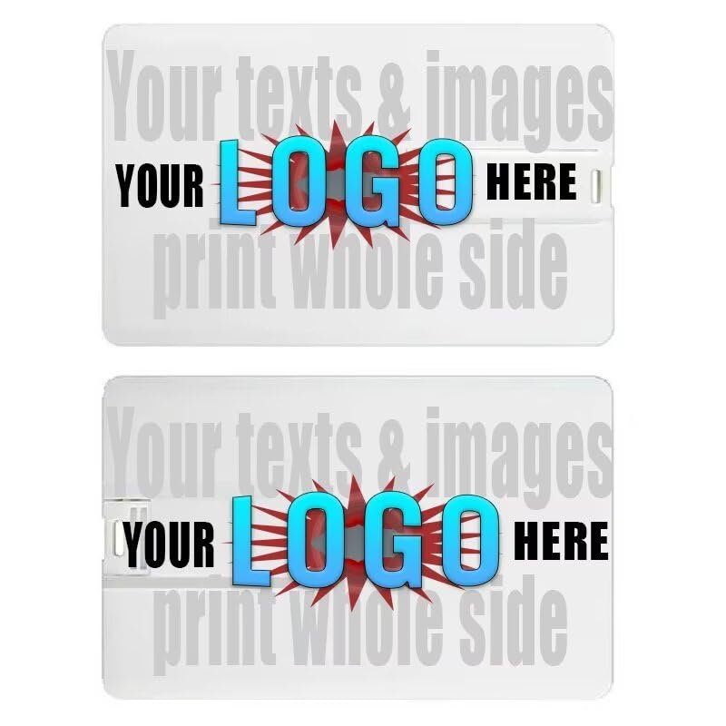 Custom Logo USB Flash Drive in Credit Card Shape, Personalised Memory Stick in Bulk for Promotion(50pcs, 512MB)