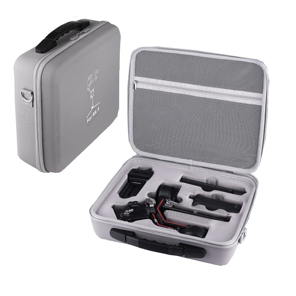 Palumma Carrying Case for DJI Ronin RS 3 Case, Handheld Stabilizer Protective Suitcase with Adjustable Shoulder Strap for Gimbal Accessories(PU), Grey, Traditional