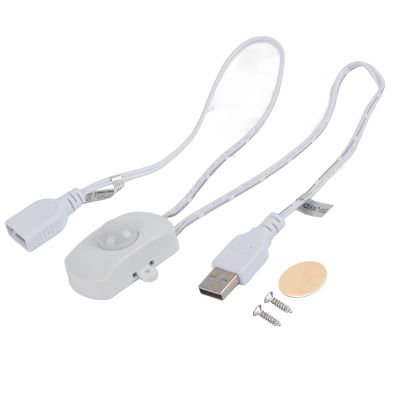 2A Mini PIR Infrared Motion Sensor DC 5-24V, Motion Activated LED Strip Lighting Detector with USB Interface for Automatic Lighting, White