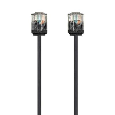 TUDIN 50FT CAT6 RJ45 Slim Ethernet LAN Network UTP Cable 10Gb Copper Wire 32AWG Black