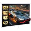 SUPER DEAL 80'' 16:9 HD Projection Screen Foldable Anti-Crease Portable Projector Movie Screen Manual Pull Down for Home Theater Presentation Education Outdoor Indoor Public Display view 1