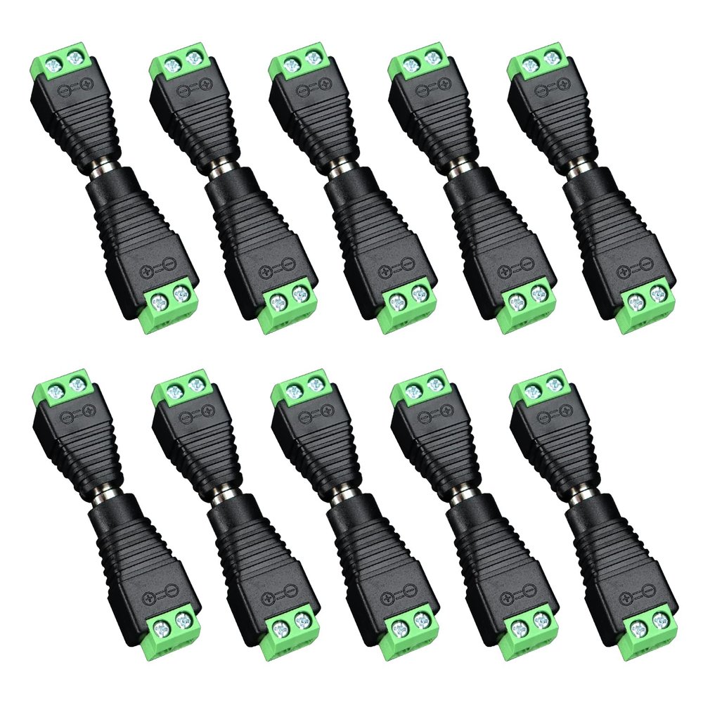 ANLINK 10 Pairs (10 x Male + 10 x Female) 12V 5.5mm x 2.1mm DC Power Jack Plug Adapter Connector for LED Strip, CCTV Security Camera, and More