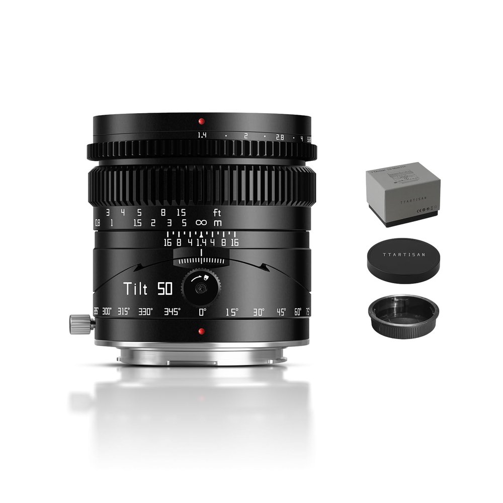 TTArtisan Tilt 50mm f1.4 Lens Full Frame Manual Focus Portrait Lenses Large Aperture Compatiable with L Mount T TL TL2 CL and FP FPL S1 S1M S1R S1RM S1H S1K S5 S5K S5C (APS-C Mode)