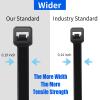 Mvyc Zip Ties, Heavy Duty Cable and Wire Ties with 50 Ibs Tensile Strength and UV Resistance, for Home, Office, Garden, Workshop, Black (8 Inch, 1000 Pack) view 3