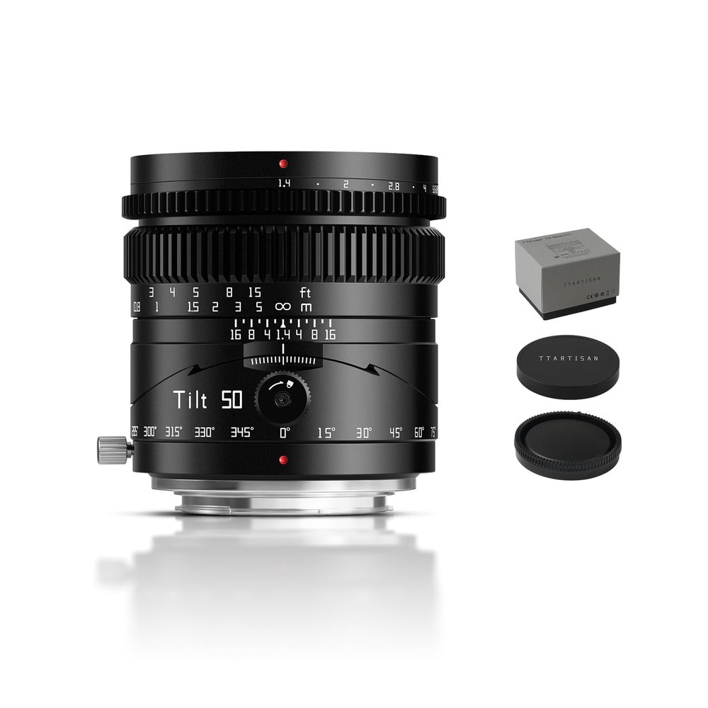 TTArtisan Tilt 50mm f1.4 Lens Full Frame Manual Focus Portrait Lenses Mirrorless Camera for E Mount A7 A7R A7S Series A7C A9 A9II A1 A5100 A6000 A6100 A6400 A6600 NEX-5 NEX-3 Series NEX-7