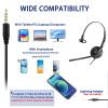 Arama Cell Phone Headset with Mic Noise Canceling, 3.5mm Wired Headset for iPhone Samsung PC iPad, Computer Headset for Skype for Business Office, Clear Chat, Universal Connection (A800MP) view 2