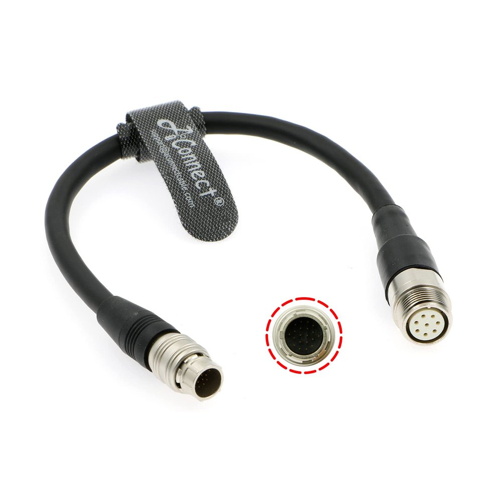 AConnect Hirose 20 Pin Male to 8 Pin Female Control Cable for Canon Zoom Servo Controller Adapter Cable 20CM/7.8Inches