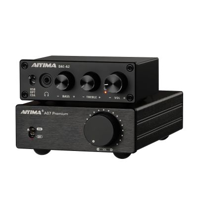 AIYIMA DAC A2 Decoder with Bluetooth Support LDAC/aptX-HD and AIYIMA A07 TPA3255 Power Amplifier 300w+300W Class D Amp Bundle