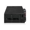 ICY DOCK ToughArmor MB105VP-B 2 x U.2 / U.3 NVMe PCIe 4.0 64Gbps SSD (up to 15 mm) to 1 x SlimSAS 8i (SFF-8654) Removable Frame Housing in 1 x 5.25 Inch Bay Black Complete Metal view 3