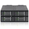 ICY DOCK ToughArmor MB699VP-B V3-4X U.2 NVMe PCIe 4.0 SSD to SFF-8612 OCuLink (According to SFF-9402 Rev 1.1) Removable Frame Metal Black (Compatible with Tri-Mode Cards) view 1