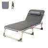 Lightweight Portable Folding Camping Cot Reclining Lounger Chair Single Person Lounger for Camping Office Lunch Break Outdoor (cotton pad) , Folding Bed , Folding Bed , Lightweight Portable Folding view 1