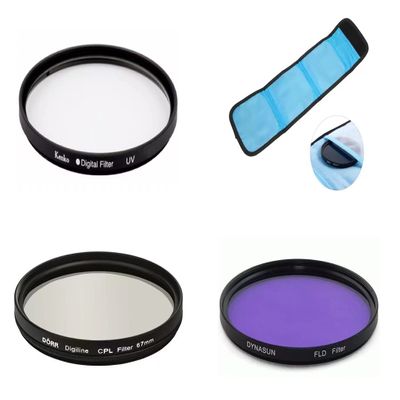 FZ8 58mm 3 In 1 Camera Bundle UV Filter CPL Filter FLD Filter Filter Pouch For Sigma 70-300mm f/4-5.6 APO DG Macro Lens & Sigma 70-300mm f/4-5.6 DG Autofocus Lens