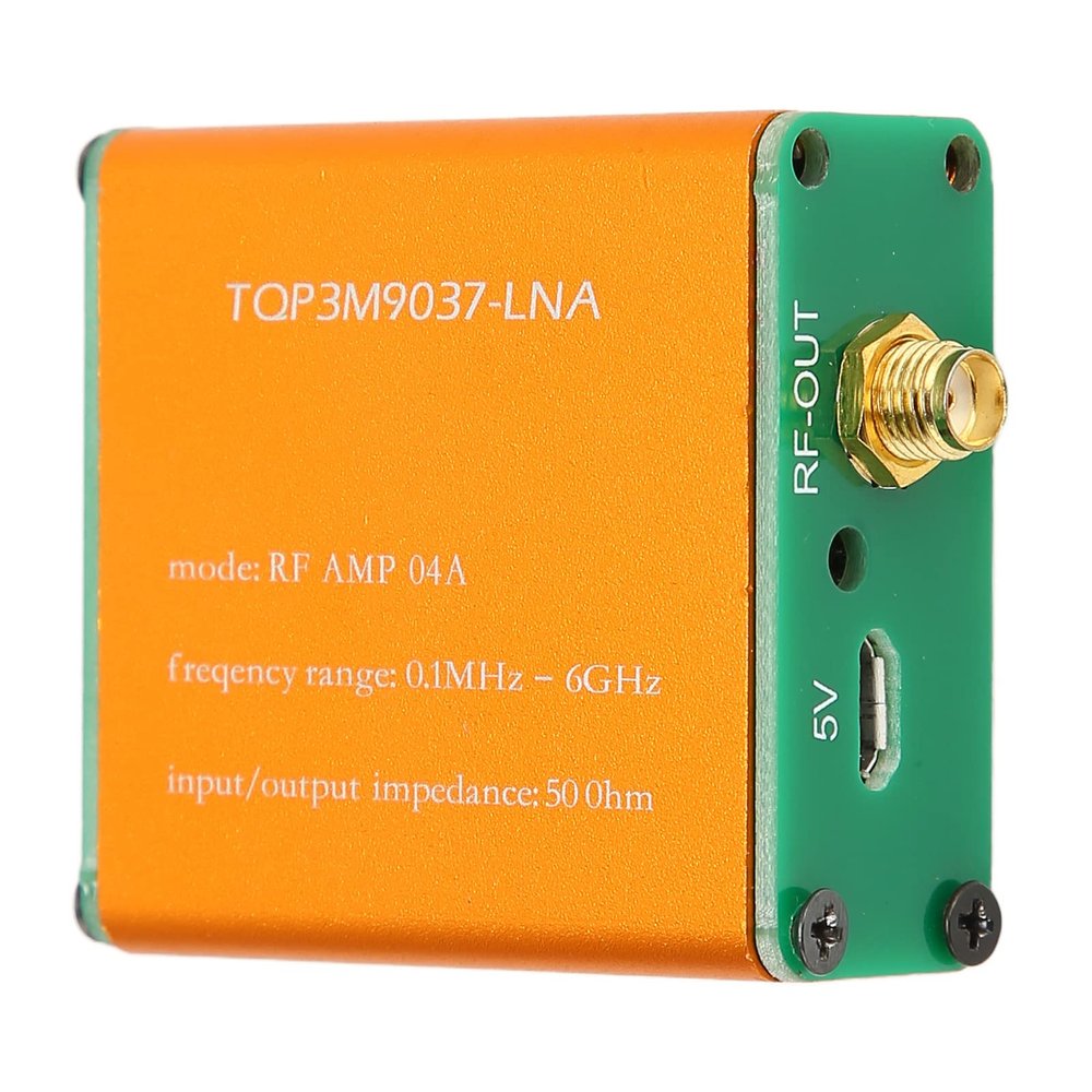 0.1MHz6GHz Low Noise Amplifier, 20dB High Gain LNA Amplifier for Shortwave, FM Radio, RF Power Preamplifier Module, SMA Female Connector(Shipped with Built in Battery)