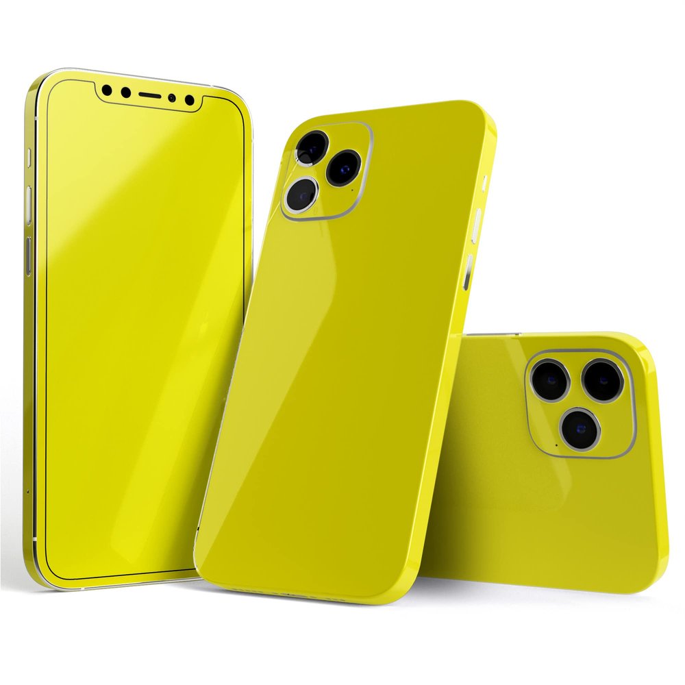 Design Skinz - Compatible with Apple iPhone 8 Plus - Protective Vinyl Decal Skin Cover (Screen Trim & Back Glass Skin) - Solid Yellow