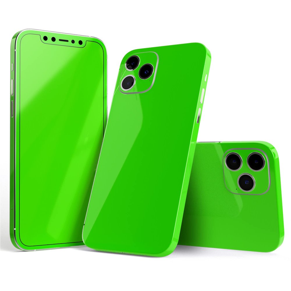 Design Skinz - Compatible with Apple iPhone 6S - Protective Vinyl Decal Skin Cover (Screen Trim & Back Glass Skin) - Solid Lime Green V2