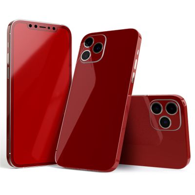 Design Skinz - Compatible with Apple iPhone 14 Pro Max - Protective Vinyl Decal Skin Cover (Screen Trim & Back Glass Skin) - Solid Dark Red