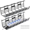 2 Pack Metal Cable Tray + 2 Pack Metal Under Desk Cable Management Tray view 2