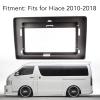 Aramox Navigation Panel Frame,10.1inch Car Dash Fascia Panel Navigation GPS Panel Frame Dashboard Stereo Radio Bezel Replacement for Hiace 20102018 view 2