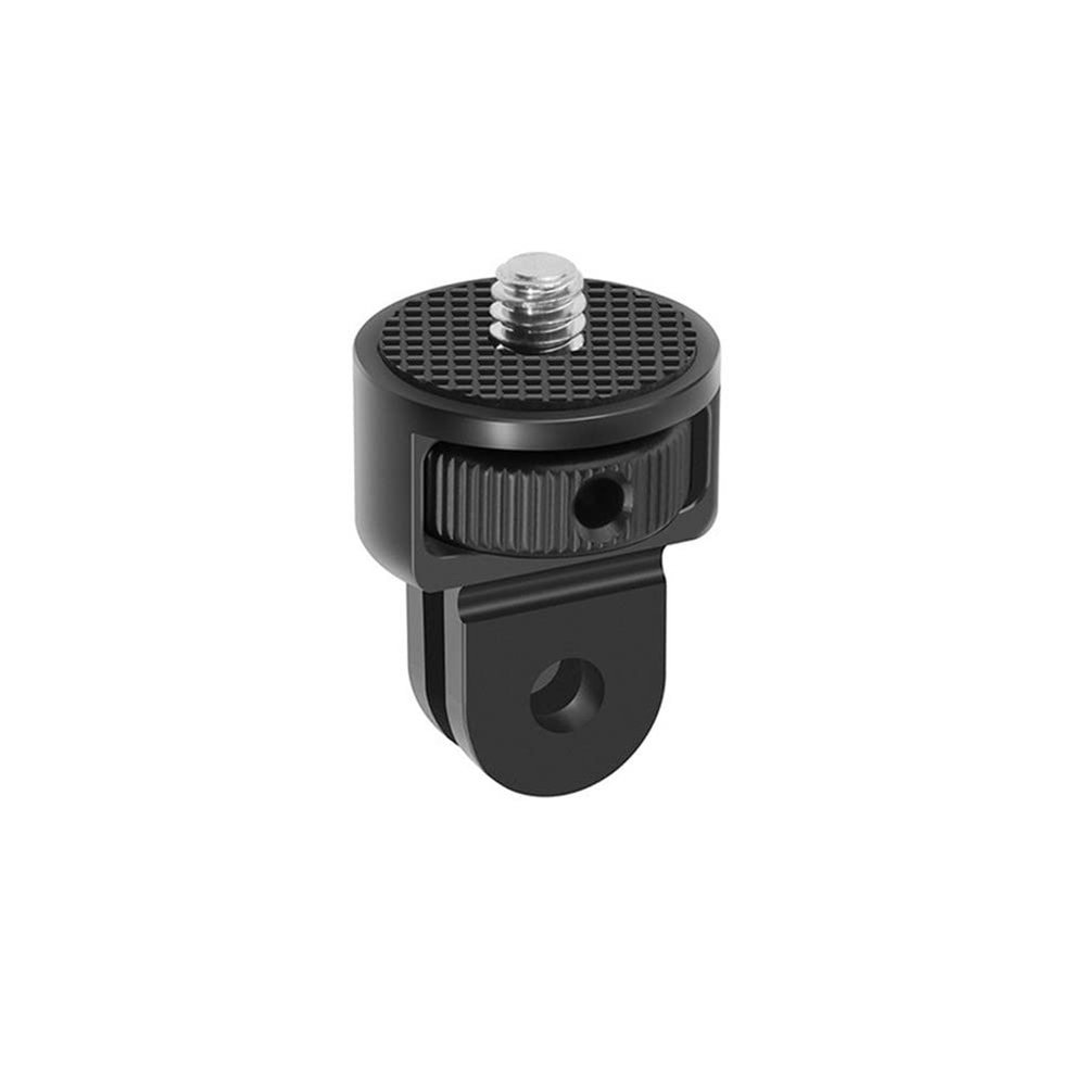 Aluminum Alloy Two-Card Slot 1/4 inch Screw Tripod Adapter 360Rotating Mount Holder for Gopro for Insta360