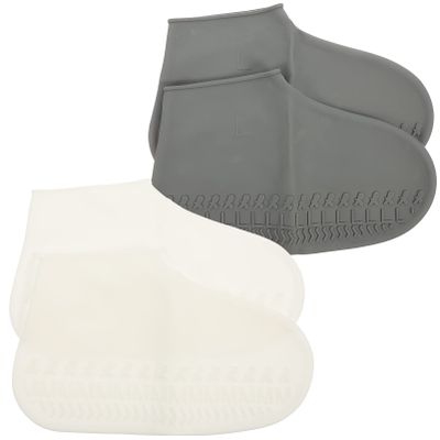 GLEAVI 4pcs Reusable Silicone Shoe - Protectors for Unisex Footwear Thickened Rainproof Booties for Outdoor Use Travel Camping Easy to Clean