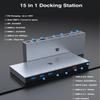 Tiergrade 15-in-1 Docking Station, 4K Triple Display Dock with 2HDMI&DP, 100W PD Charging, 10Gbps USB-C/USB-A Data Trasfer, 3USB-A Ports with 5Gbps, SD/TF, LAN, Audio for MacBook/USB-C Windows view 2