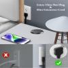 2 inch Desktop Power Grommet with PD 20W USB C,Ultra Thin Flat Plug Power Strip,Recessed Outlet,Slim Outlet Extender for Office,Table Outlets for Home, Office,6 ft Cable(Black) view 2