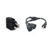 Hosa Right Angle Power Adaptor & Cablelera Power Cord Extension and Splitter, NEMA 5-15P to NEMA 5-15R x 2, 16 AWG, 13A, 125V (ZWACPQAG-14) view 1
