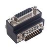 Duttek 90 Degree DB15 Male to Female Adapter, D-Sub 15Pin Solder Type Connector Adapter for Mainframe Computers with Screw Mount 1 Pack (Down Angled) view 1
