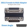 Duttek 90 Degree DB15 Male to Female Adapter, D-Sub 15Pin Solder Type Connector Adapter for Mainframe Computers with Screw Mount 1 Pack (Down Angled) view 2