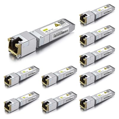 10Gtek - - +   , RJ45 to SFP+ Copper Ethernet CAT.6a Module, for Cisco SFP-10G-T-80, Ubiquiti UniFi, Netgear and More, Pack of 10