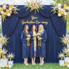 10x10 Navy Blue Backdrop Curtain for Parties Wrinkle Free Photo Curtains Backdrop Drapes Fabric Decoration for Wedding Birthday Party Baby Shower 5ft x 10ft,2 Panels view 4