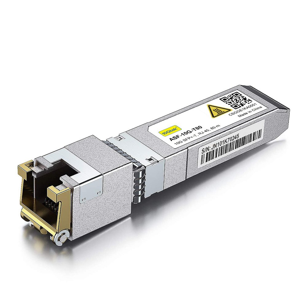 10Gtek 80 Meters, 10GBase-T SFP+ Transceiver, RJ-45 to SFP+ CAT.6a, Compatible with Intel
