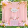 10x10 Blush Pink Backdrop Curtain for Parties Baby Shower Wrinkle Free Pink Photo Curtains Backdrop Drapes Fabric Decoration for Wedding Birthday Party 5ft x 10ft,2 Panels view 3