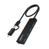 4 in 1 USB 3.0 Hub, USB 3.0 Hub 5Gbps with USB C Adapter, Portable Ultra-Slim USB Splitter USB Adapter for MacBook, iMac Pro, Mac Mini/Pro, Surface Pro, Dell, HP view 1