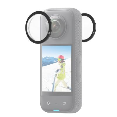 PULUZ For Insta 360 x3 Lens Protector, Dual Lens Guards for Insta360 X3 Protective Case PC Protective Cover Sticky Lens Guards for Insta 360 x3 Accessories Waterproof