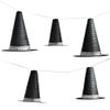 Classic Black & White Paper w/Metal Witches Hats Hanging Lanterns - Pack of 5 - Unique & Elegant Design - Perfect for Halloween Decorations view 1