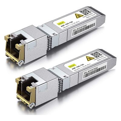 10Gtek -, - + , RJ45 to SFP+ Copper Ethernet CAT.6a Module, for Cisco SFP-10G-T-80, Ubiquiti UniFi, Netgear and More, Pack of 2