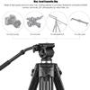 ELORES Mobile Phone Tripod Travel Tripod Stand, Aluminum Alloy Camera Video Tripod with Fluid Hydraulic Head & Plum Blossom Type Foot Tube Lock, Ideal for Most DSLR Camera view 4