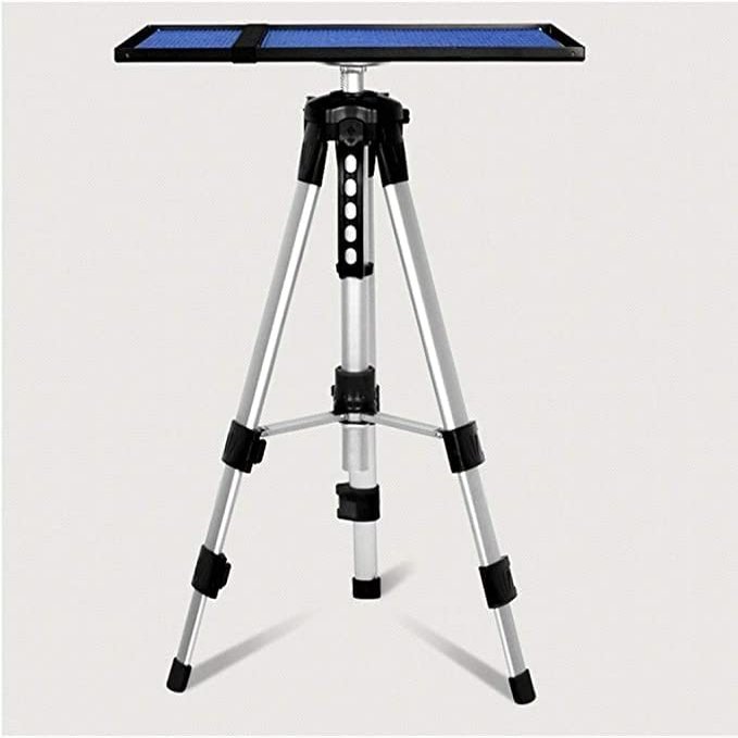 ELORES Aluminum Adjustable Projector Tripod Stand, Universal Multi-Function Tripod with Tray, Adjustable Height, Tripod Floor Stand for Computer, Projector, DJ Equipment, Studio Accessories