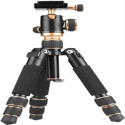ELORES Phone Tripod, Foldable Lightweight Aluminum Alloy Tripod Stand Cell Phone Mount Holder, Portable Travel Tripod for Photography, Video Recording, Vlogging