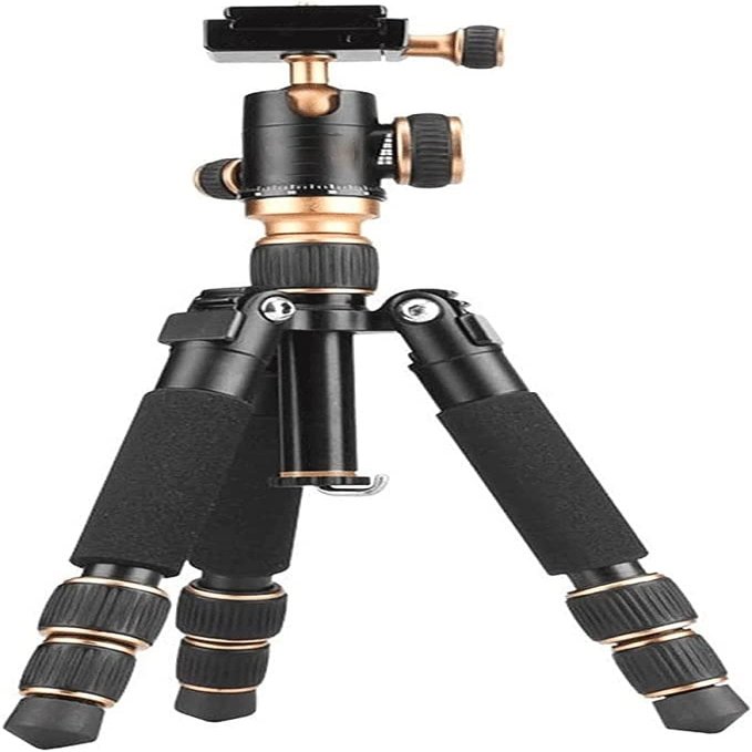 ELORES Phone Tripod, Foldable Lightweight Aluminum Alloy Tripod Stand Cell Phone Mount Holder, Portable Travel Tripod for Photography, Video Recording, Vlogging