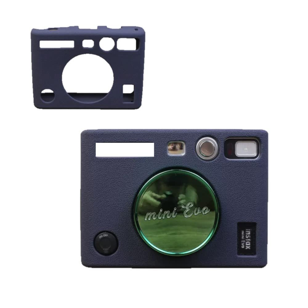 AFGRAPHIC Camera Case Navy Blue Soft Silicone Anti-Skid Texture Armor Skin Body Cover Protector for Fujifilm Instax Mini EVO Instant Camera