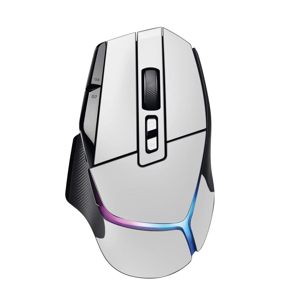 MightySkins Glossy Glitter Skin Compatible with Logitech G502 X Plus - Solid White | Protective, Durable High-Gloss Glitter Finish | Easy to Apply, Remove, and Change Styles | Made in The USA