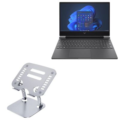 BoxWave Stand and Mount Compatible with HP Victus 15 (15t-fa000) - Executive VersaView Laptop Stand, Ergonomic Adjustable Viewing Angle Metallic Riser - Metallic Silver