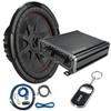 KICKER 48CWRT122 Shallow-Mount 12" Subwoofer with 46CXA4001T Mono Amplifier and 46CK8 Amplifier Wiring Kit view 1